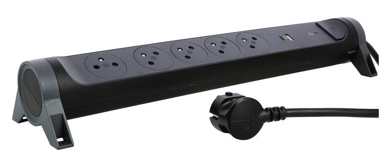 Prepäťová ochrana Legrand 5x zásuvka, USB, USB-C 1,5m čierna Prepäťová ochrana Legrand 5x zásuvka, USB, USB-C 1,5m čierna