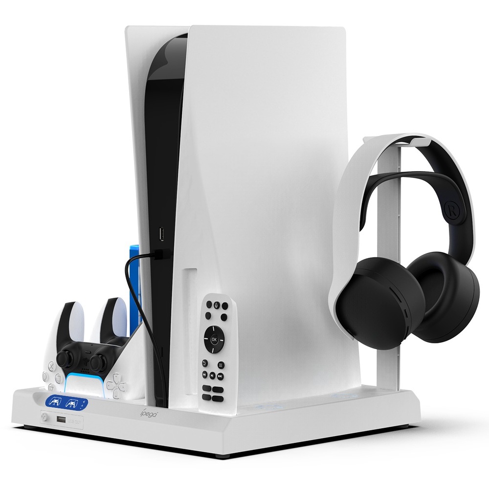 Dokovacia stanica iPega P5S028 s chladením pre PS5/PS5 Slim biela Dokovacia stanica iPega P5S028 pre PlayStation 5 / PlayStation 5 Slim (PG-P5S028)