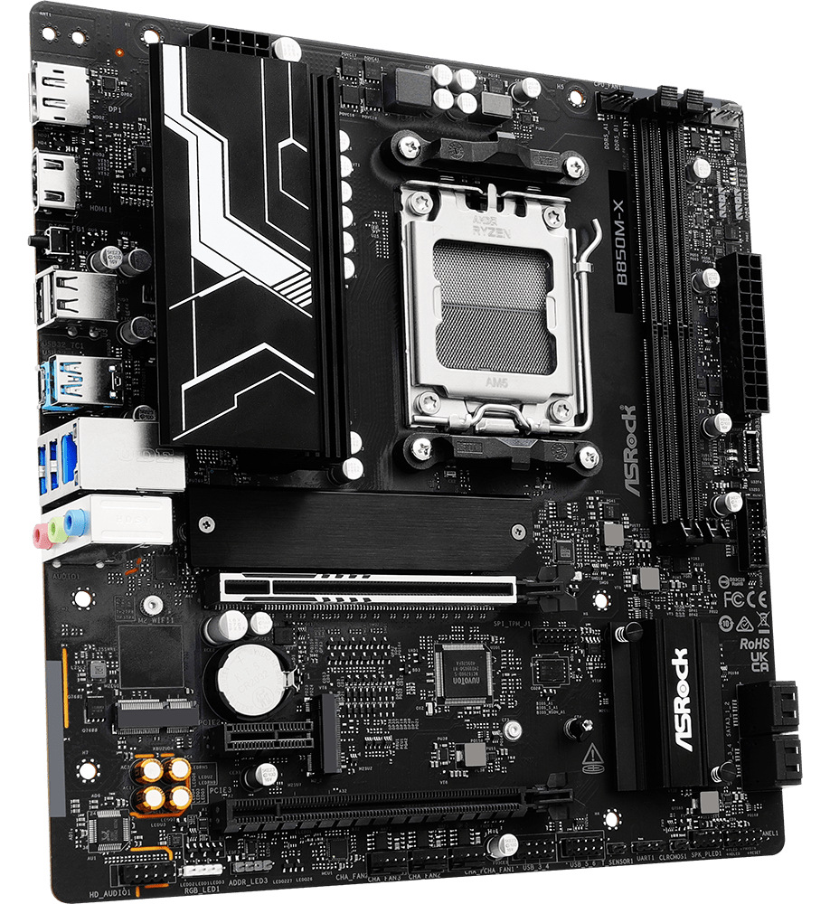 Základná doska ASRock B850M-X R2.0 čierna Základná doska ASRock B850M-X R2.0 pre AMD AM5 s čipsetom B850 v čiernom prevedení