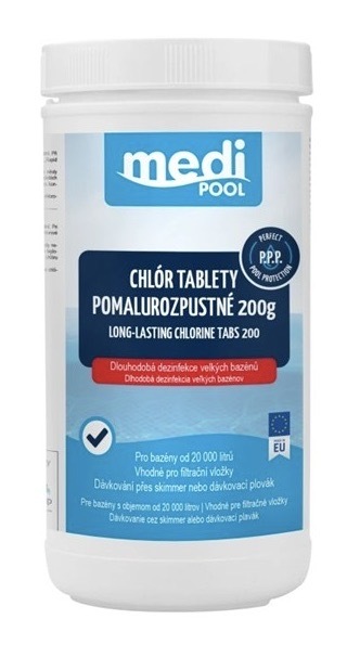 Bazénová chémia MediPOOL na dezinfekciu vody, hmotnosť 1 kg