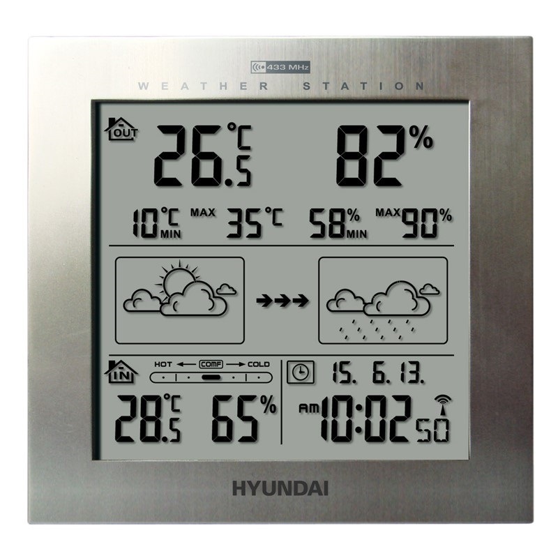 Meteorologická stanica Hyundai WS 2244 M strieborná