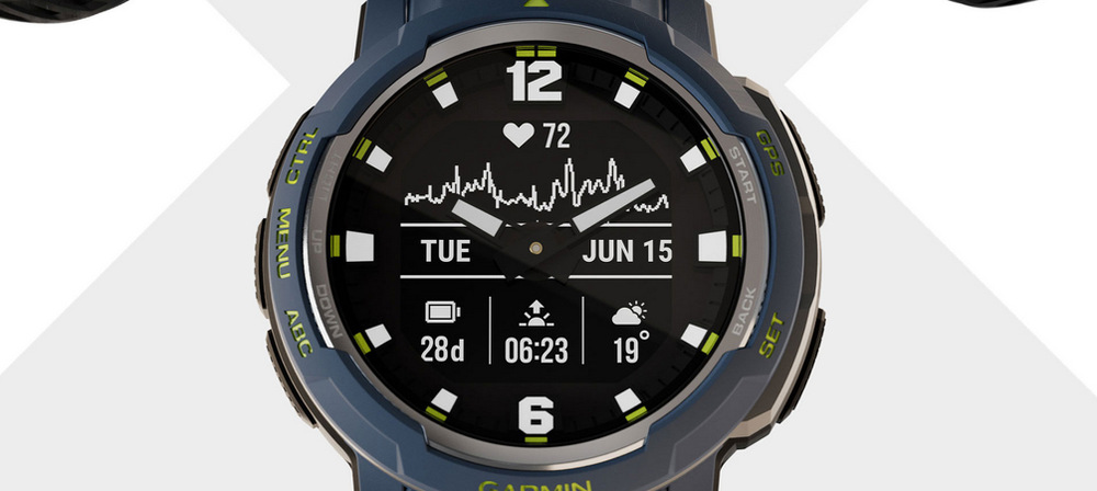 Inteligentné hodinky Garmin Instinct Crossover Solar modré