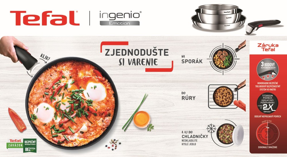 Sada panvíc Tefal Ingenio Emotion L897S374, 3 ks nerez Sada panvíc Tefal Ingenio Emotion L897S374, 3 ks nerez