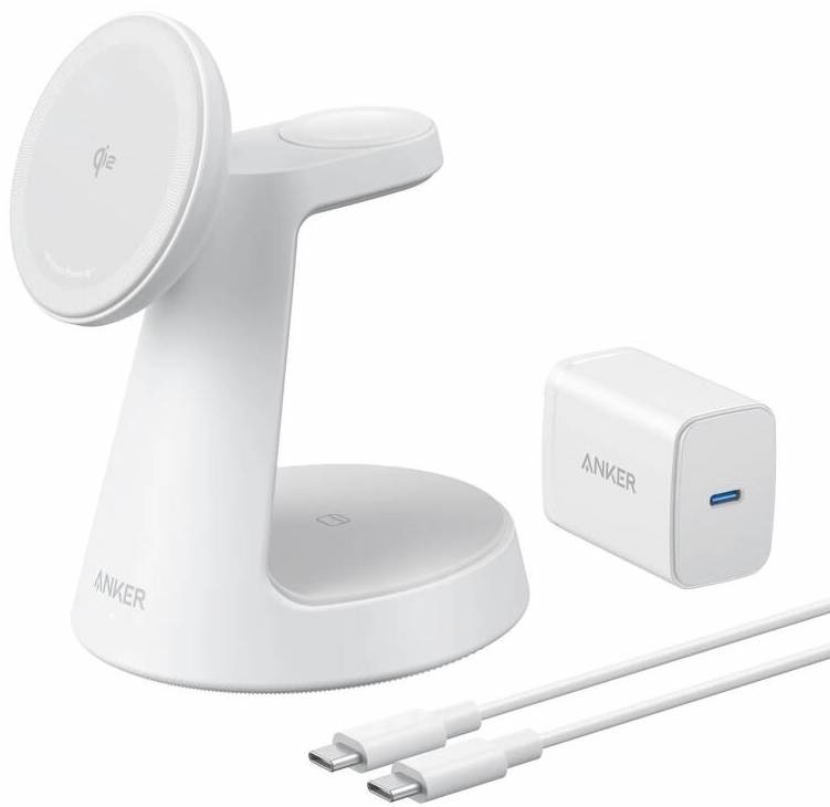 Bezdrôtová nabíjačka Anker MagGo 3v1 Dock Stand 15W biela