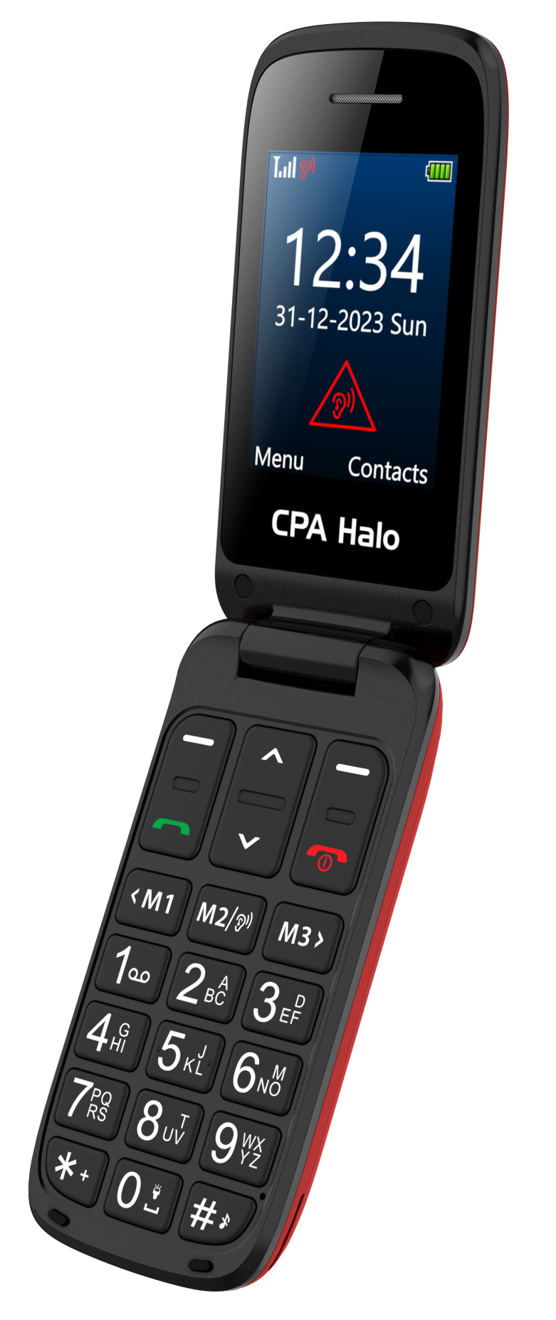 Mobilný telefón CPA Halo 25 Senior s nabíjecím stojánkem červený