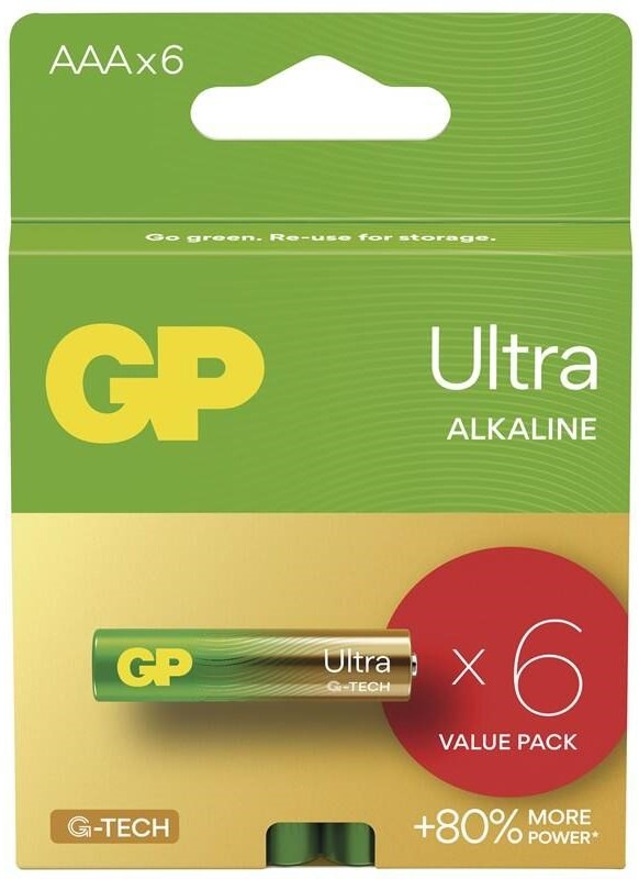 Batéria alkalická GP Ultra AAA (LR03), 6 ks