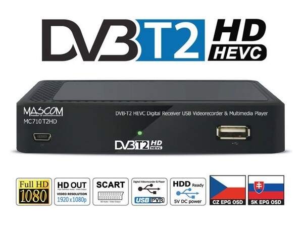Set-top box Mascom MC710T2 HD čierny