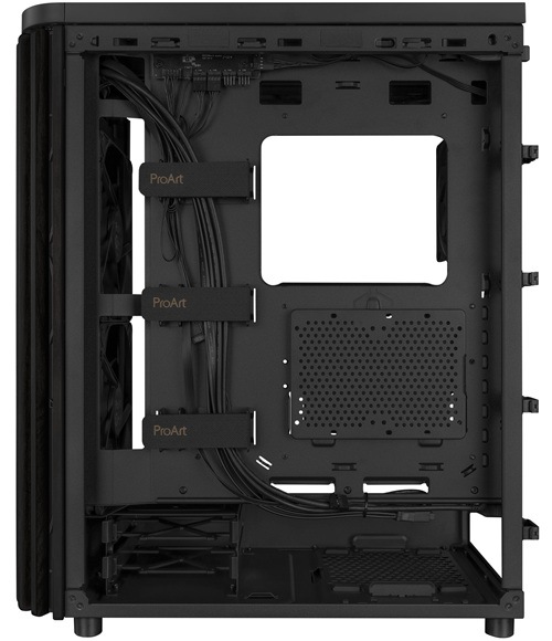 Case Asus ProArt PA401 WOOD METAL čierna Detail obrázku PC skrine.
