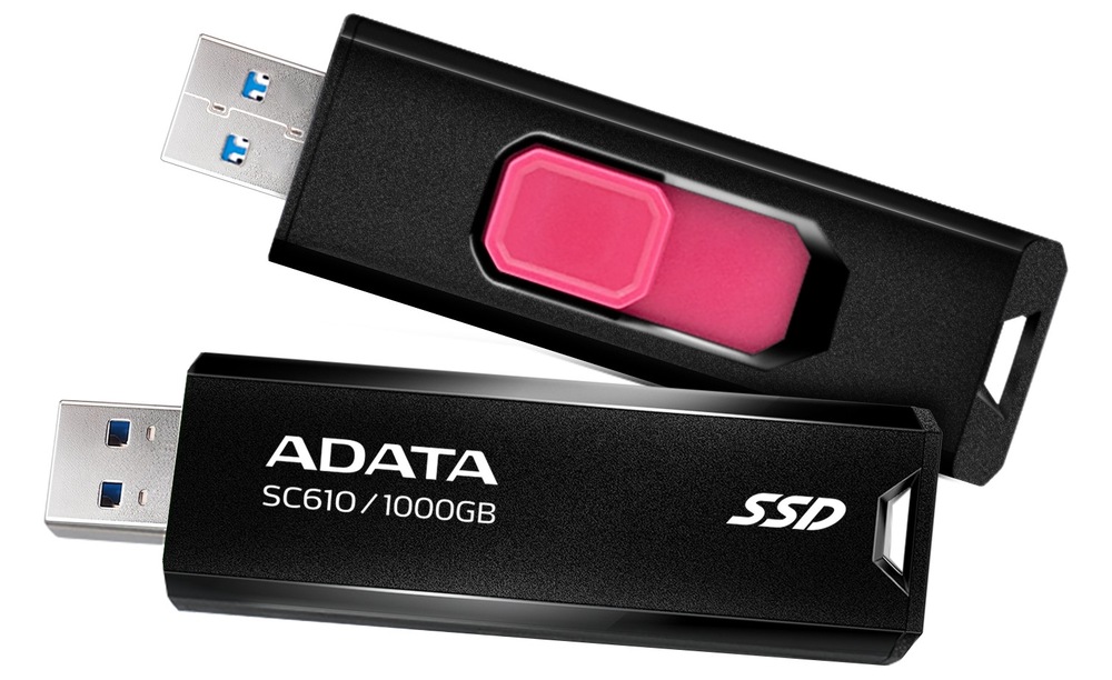 SSD externý ADATA SC610 2TB, USB 3.2 Gen 2 čierny Vysúvací mechanizmus SSD ADATA SC610