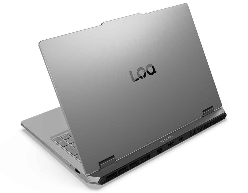 Pootvorený notebook Lenovo LOQ Essential 15ARP11 zozadu