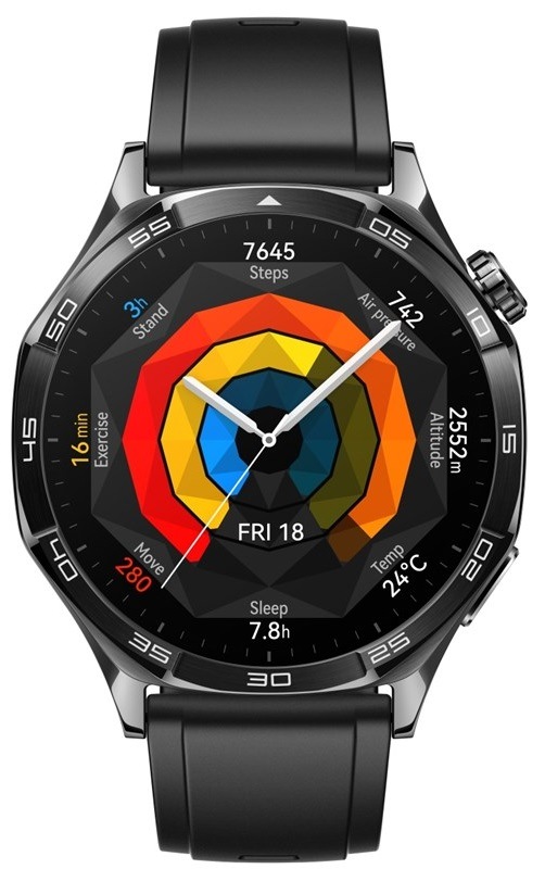 Inteligentné hodinky Huawei Watch GT 5 46 mm Active NFC - Black + Black Fluoroelastomer Strap