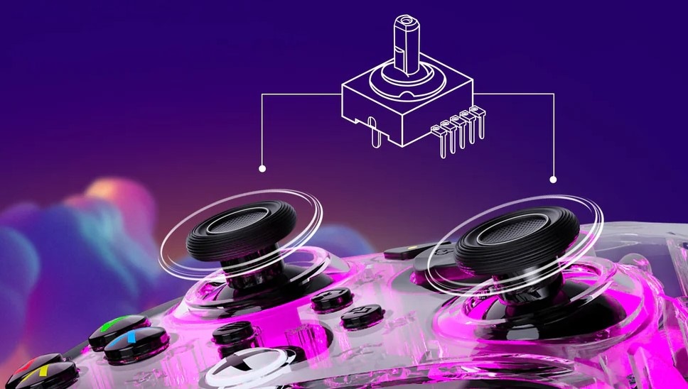 Gamepad Turtle Beach Afterglow Wired RGB, XBOX X/S, XBOX One, PC priehľadný Detailný pohľad na presné analógové páčky na plynulé ovládanie.