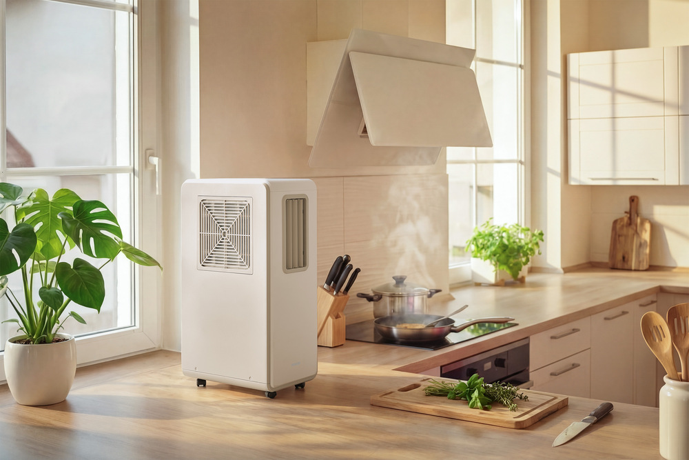 Mobilná klimatizácia Sencor SAC ST0180C, 1 800 BTU, SPOT (500 W) biela Mobilná klimatizácia Sencor SAC ST0180C pomáha udržovať príjemnú teplotu v kuchyni aj počas varenia v horúcich letných dňoch.