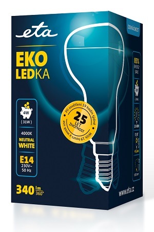 LED žiarovka ETA EKO LEDka reflektor 4W, E14, neutrálna biela Žiarovka ETAR50W4NW01