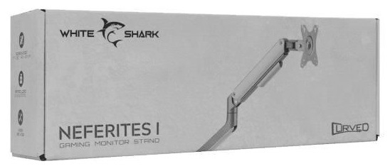 Držiak White Shark NEFERITES I, pre 1 monitor, polohovateľný, pre uhlopriečky 17" - 32", max. nosnosť 9 kg strieborný