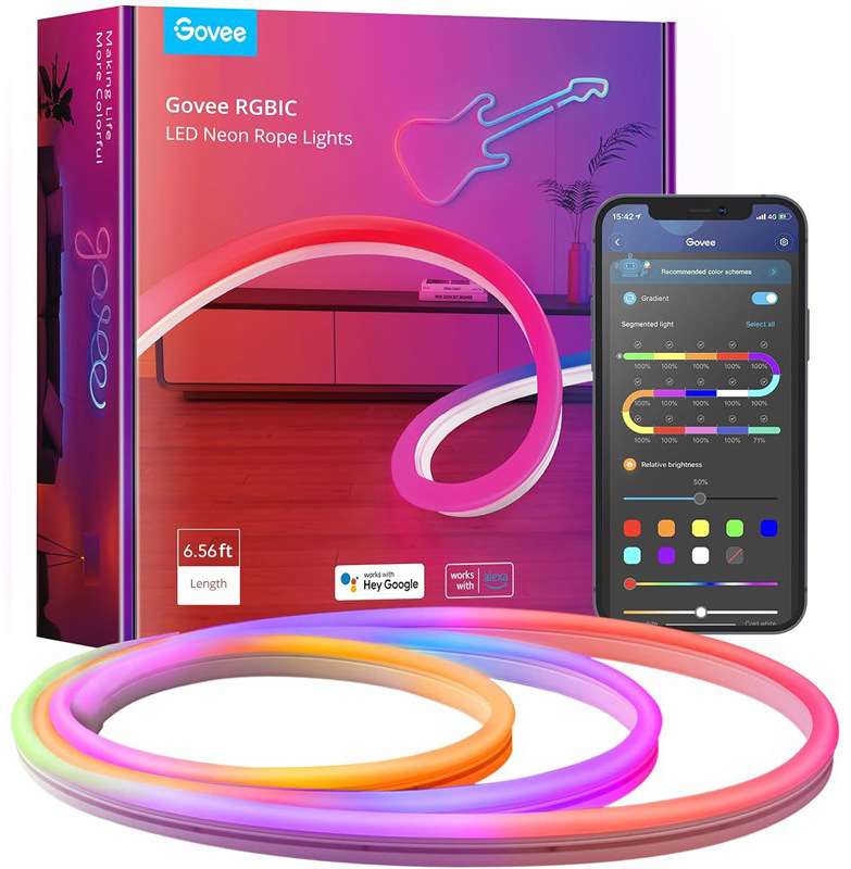 LED pásik Govee Neon SMART RGBIC 2m - ohybný