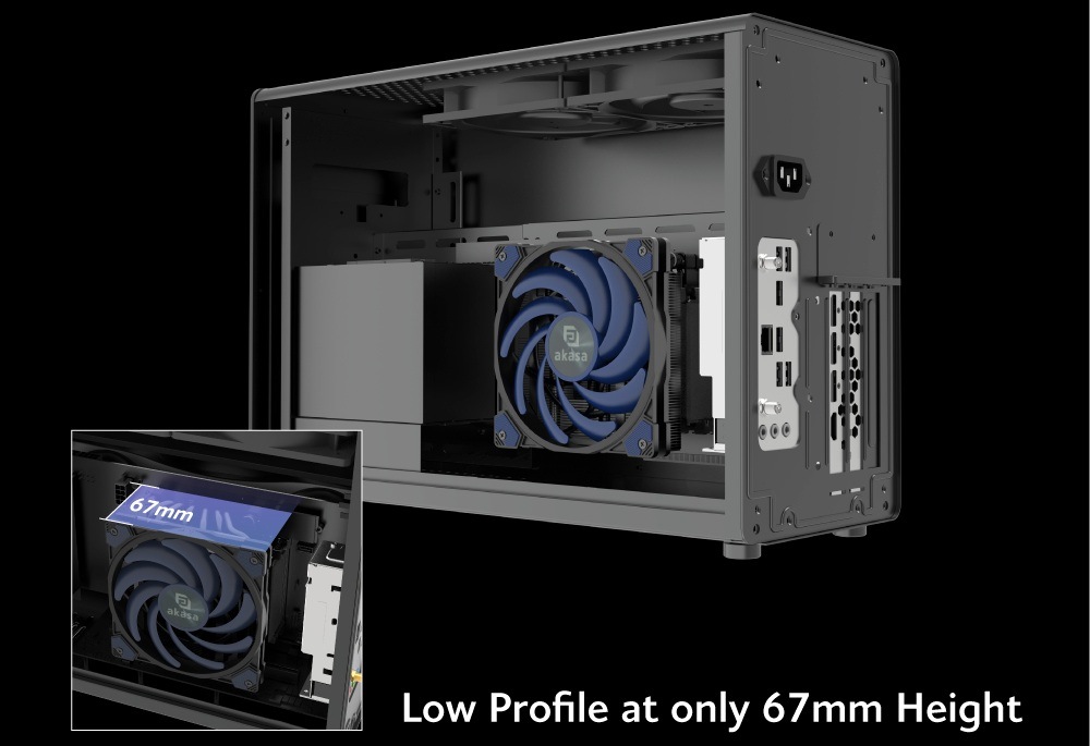 Chladič CPU AKASA Alucia H6LS M2, Low profile, 6 Heatpipes čierny AKASA Alucia H6LS M2 skvele zapadne aj do malých skríň