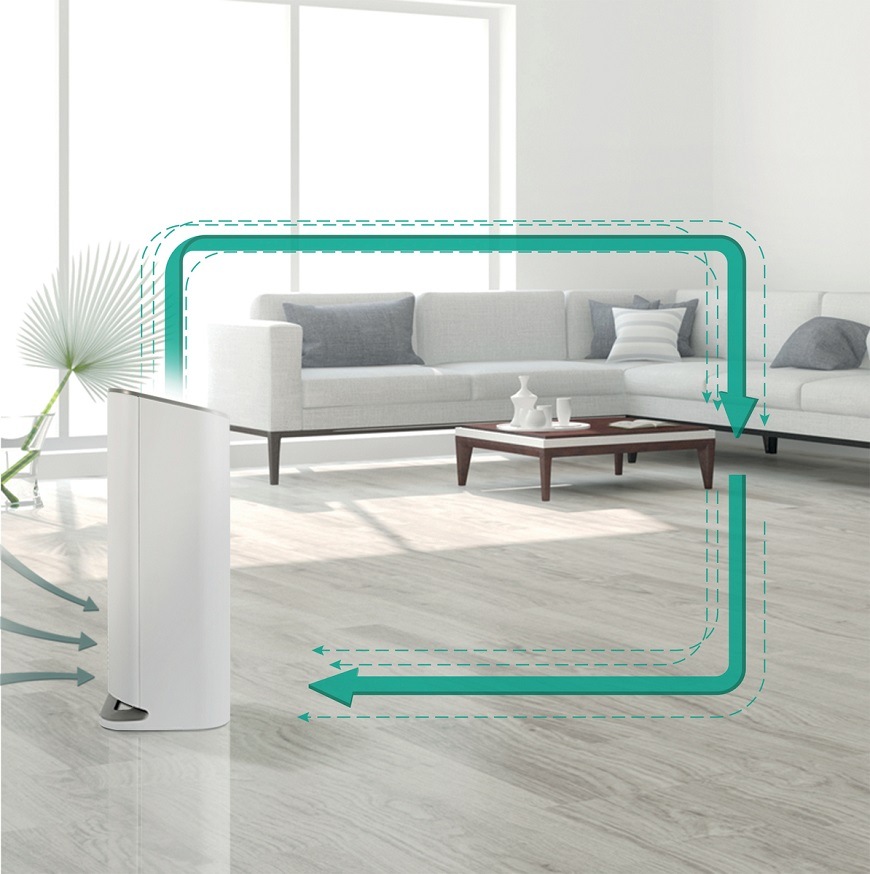 Čistička vzduchu Hisense AP220H, biela, cirkulácia vzduchu 360°