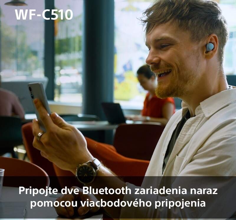 Slúchadlá Sony WF-C510 - žltá, viacbodové pripojenie