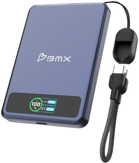 Powerbanka BMX SolidSafe™ 5K Solid-State magnetická v modrom dizajne