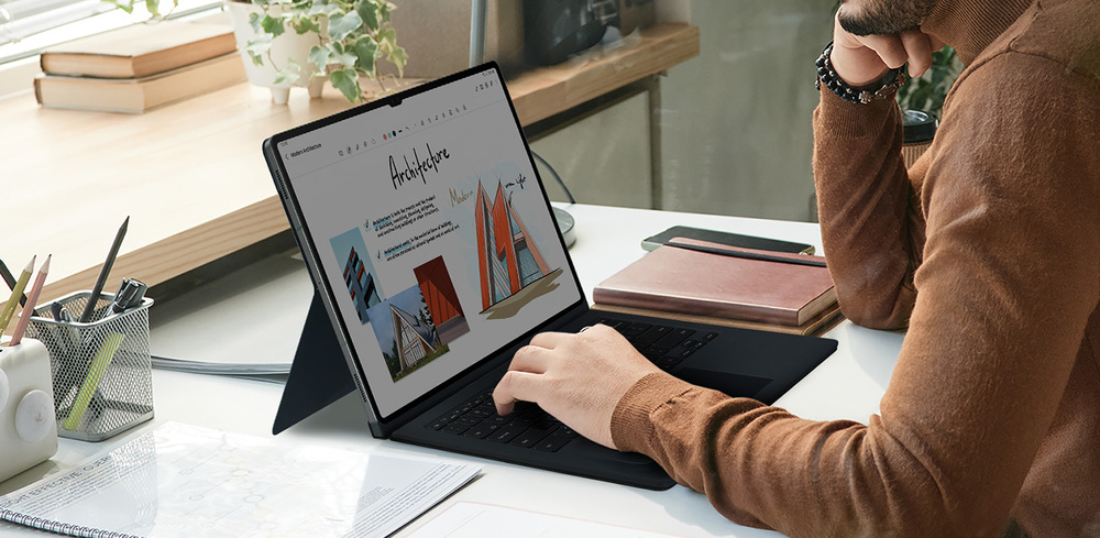 Puzdro s klávesnicou na tablet Samsung Galaxy Tab S9 Ultra Book Cover Keyboard čierne Samsung Galaxy Tab S9 Ultra Book Cover Keyboard