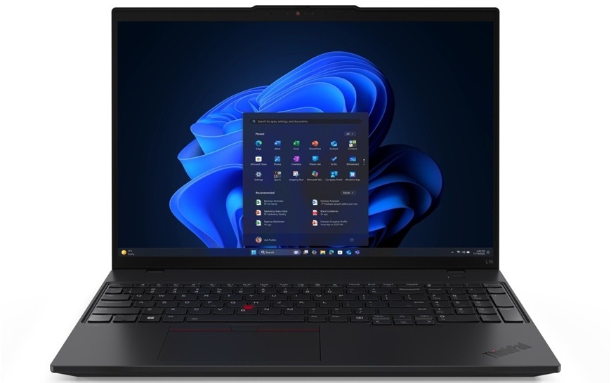 Notebook Lenovo ThinkPad L16 Gen 2 čierny Detail obrázku klávesnice a displeje Lenovo ThinkPad L16 Gen 2 AMD R5 PRO-215.