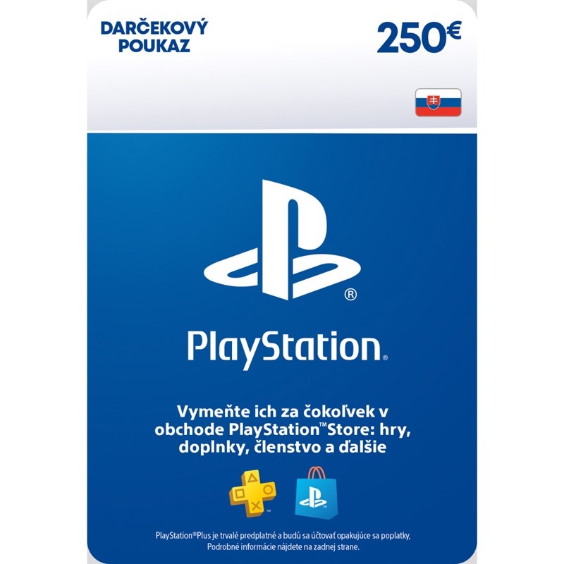 Sony PlayStation Store SK - elektronická peňaženka 250 EUR Sony PlayStation Store SK - elektronická peňaženka 250 EUR