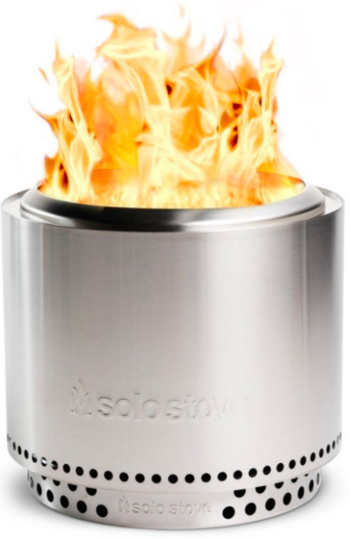 Ohnisko Solo Stove Bonfire + stand 2.0 z nerezovej ocele s plameňom