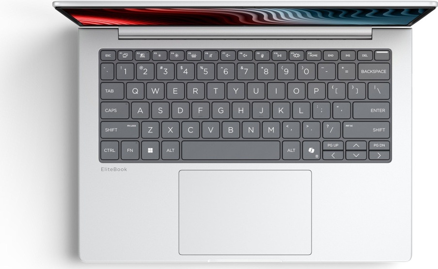 Pohľad zhora na Elitebook 8 G2a s moderným zabezpečením HP Wolf Security