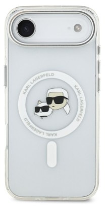 Kryt na mobilný telefón Karl Lagerfeld IML K&CH Heads Metal Frame MagSafe na Apple iPhone Air v priehľadnej farbe