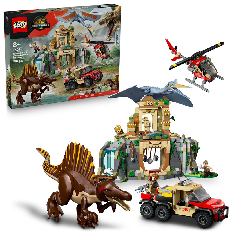 Stavebnica LEGO® Jurassic World 76976 Letecká misia so spinosaurom a quetzalcoatlom