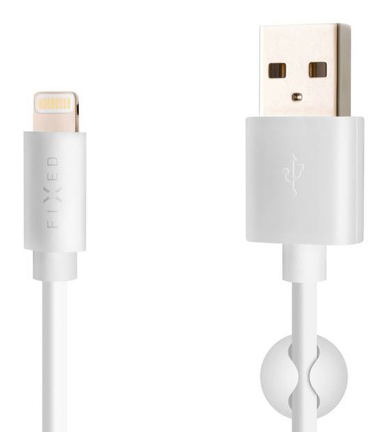 Kábel FIXED USB/Lightning, MFI, 2m biely