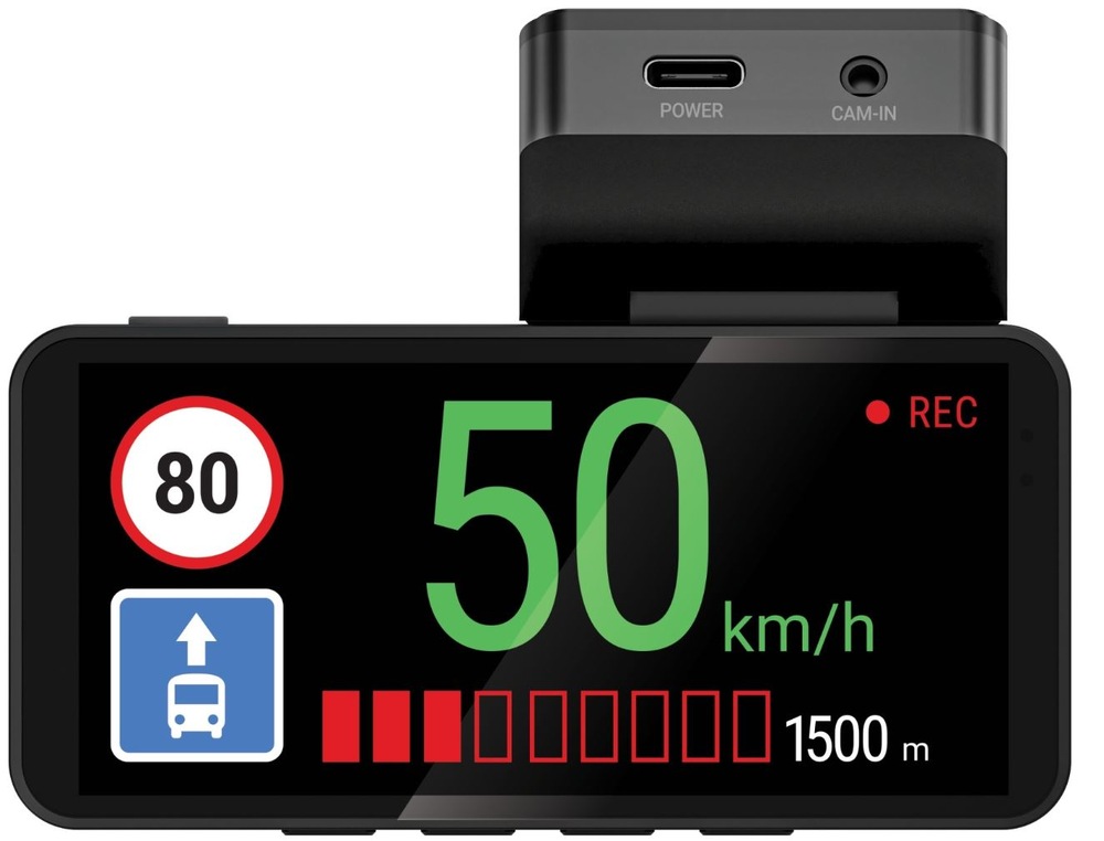 Autokamera NAVITEL R87 GPS strieborná Autokamera NAVITEL R87 GPS upozornenie na rýchlostný limit