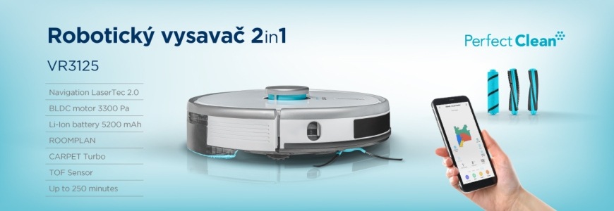 Robotický vysávač Concept Perfect Clean VR3125 biely Concept Perfect Clean VR3125, biela
