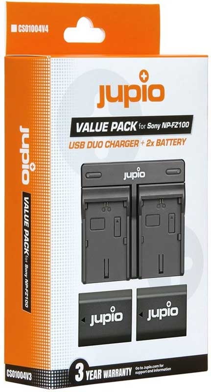 Batéria Jupio 2x NP-FZ100 2040 mAh + duální nabíječka (Sony) čierna