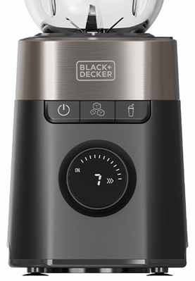 Stolný mixér Black+Decker BXJB1201E čierny Detail ovládača rýchlosti a tlačidiel mixéra.