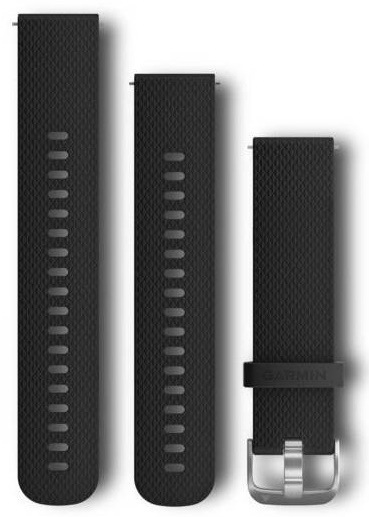 Remienok Garmin Quick Release 20mm, silikónový čierny, strieborná pracka