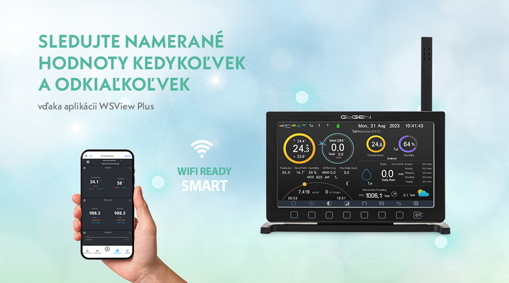 Meteorologická stanica GoGEN ME 9900 WiFi čierna