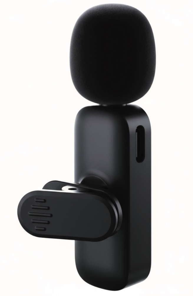 Mikrofón WG 2 in 1 Wireless Microphone PRO čierny Fotografie zadnej strany mikrofónu