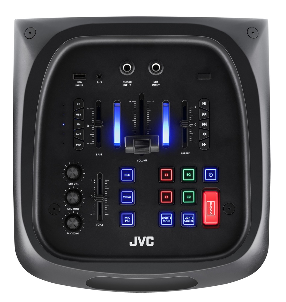 Detail na ovládací panel party reproduktory JVC XS-EP624B