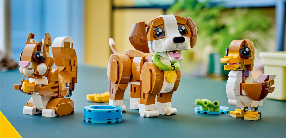 Stavebnica LEGO® Creator 3 v 1 31382 Roztomilá zvířata: Roztomilé štěňátko 336 dielikov a aplikácie LEGO Builder uľahčia deťom od ôsmich rokov stavania, ktoré si môžu užiť krok za krokom.
