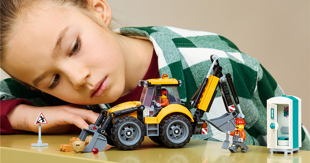 Stavebnica LEGO® City 60480 Žlutý nakladač s rypadlem 301 dielikov LEGO vytvorí model s rozmermi 10 × 28 × 7 cm pre deti od siedmich rokov s aplikáciou LEGO Builder.