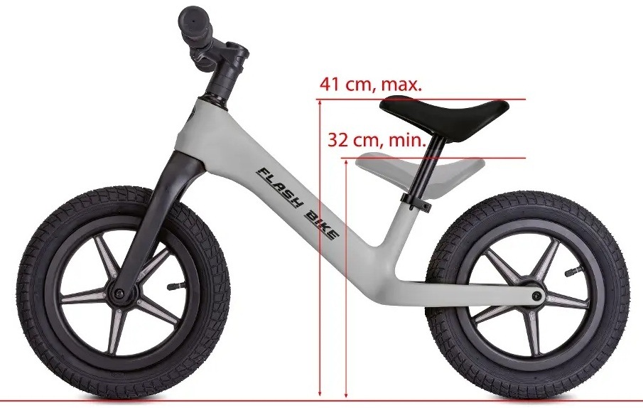 Odrážadlo Buddy Toys BPB 2111 Flash bike viditeľné z ľavej strany s ukázanými rozmermi