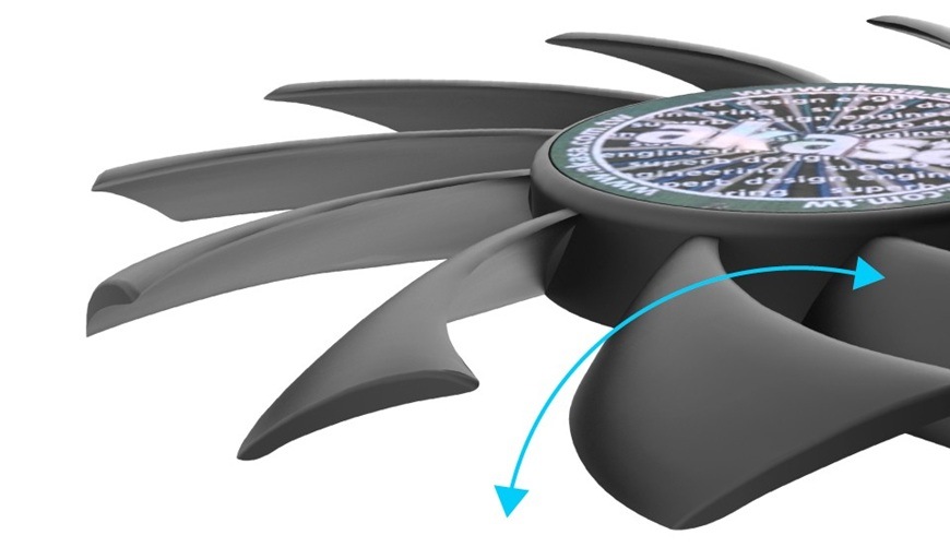 Detail obrázku ventilátora.