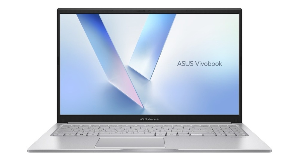 Notebook Asus Vivobook 15 modrý Otvorený a zapnutý notebook Asus Vivobook 15″ width=
