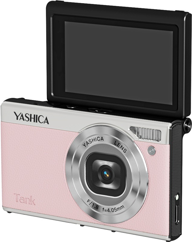 Kompaktný fotoaparát Yashica Tank, ružová farba