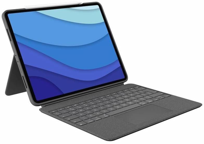 Puzdro na tablet Logitech Combo Touch na Apple iPad Pro 12.9" (5. gen.) UK sivé