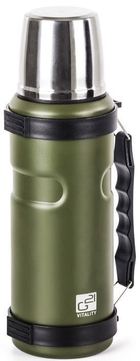 Termofľaša G21 G21TL1Z, 1000 ml, khaki zelená s rukojetí