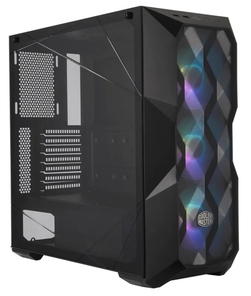 Case Cooler Master MasterBox TD500 Mesh čierna Detail PC skrine Cooler Master MasterBox TD500 Mesh v bočnom pohľade