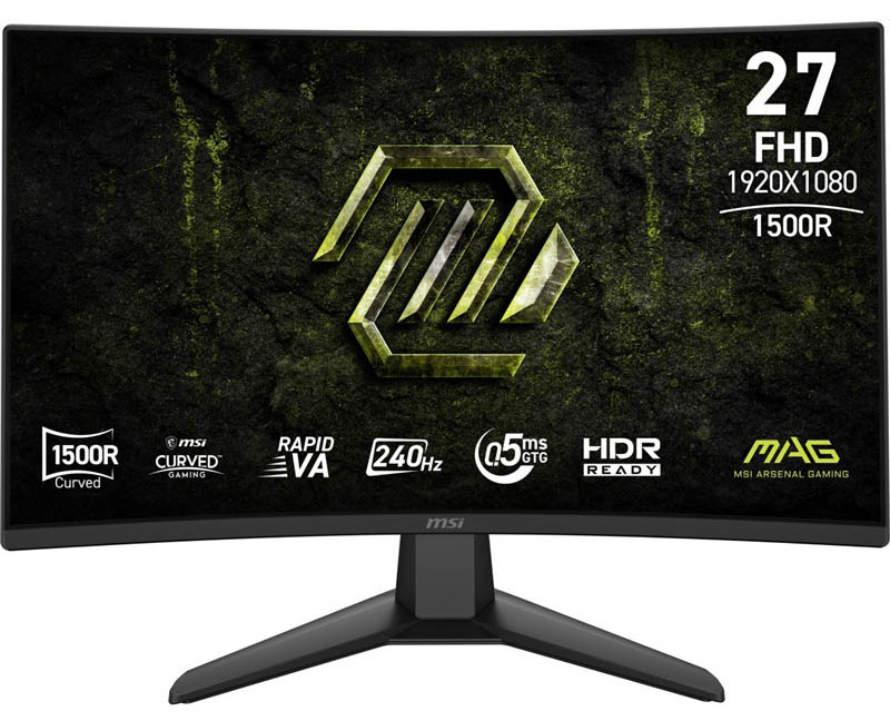Herný monitor MSI MAG 274CF X24 v čiernej farbe.